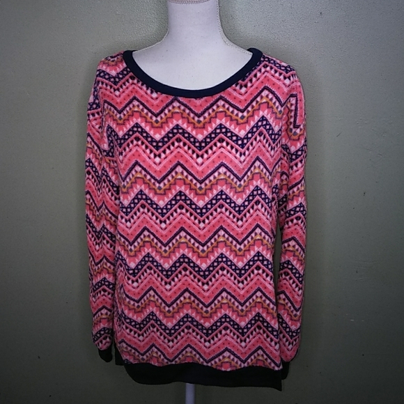 Self Esteem Zig Zag Pattern Plush Tunic Top -  Jr. XL - Picture 1 of 8
